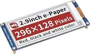 Waveshare 2.9inch E-Paper Module, 296×128 Pixels Red/Black/White 3Colors Display Module for Raspberry Pi/Jetson Nano/Nucleo Main Control Boards