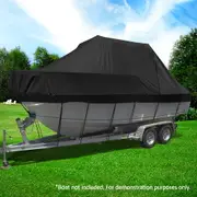 25-27ft Seamanship Boat Cover Trailerable Jumbo Marine 600D Heavy Duty Black