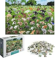 1000 Piece Puzzle: 101 Pooping Puppies - Funny Dogs Pooping Jigsaw Puzzle Toy, Kids