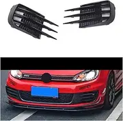 2 Pcs Compatible For VW Golf MK6 GTD & GT-I Car Front Bumper Fog Light Grille Grill Cover 2009 2010 2011 2012 2013 Glossy Black 5K0853665C 5K0853666C