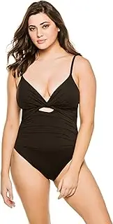 [La Blanca] Women's Island Goddess Twist Keyhole Front Over The Shoulder One Piece Swimsuit