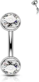 [COCHARM] Cute Titanium Rook Piercing Jewellery 16g Silver Surgical Steel Rook Earrings 6mm 8mm Eyebrow Rings Eyebrow Barbell Threaded Dainty Curved Bar Piercing Nickel Free