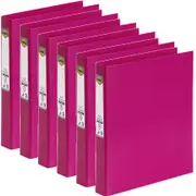 Marbig Ring Binder File Folder PE 25mm 2D A4 Pink Box 6