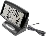 Universal Auto Car Dashboard Decorations Dual Temperature Clock Luminous No Battery Needed