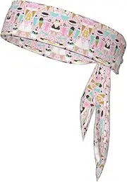 Sweet Ice Cream Sports Strap Double-Sided Headscarf Men's Bow Tie Sports Headscarf Running Yoga Exercise Headband