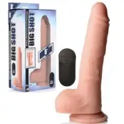 Big Shot 9 Inch Rotating Rechargeable Silicone Dildo with Balls Realistic Dong