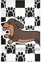 Amooorous Funny Dachshund Dog Black White Checkered decorative hand towels for kitchen terry dish cloth (prop2) decorativheme cutoallas para salon de belleza 28x18in set of 6