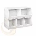 Keezi Kids Toy Box Bookshelf Storage Cabinet Stackable Bookcase Shelf Organiser