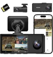 3 Channel 2K WiFi GPS, Voice Control Front and Rear Mini Car Dual Dash Camera