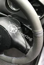 GREY TWO TONE LEATHER STEERING WHEEL COVER FOR VW TOURAN 2 2010-2015 GREY STITCH