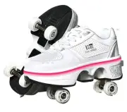Four-Wheel 2-in-1 Roller Skate Shoes Unisex Skates Detachable Kids Sneakers 4.5