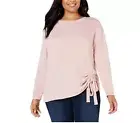 INC Womens Plus 3X Pale Mauve Drawstring Ruched Long Sleeve Top NWT C13