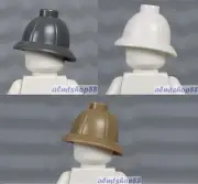 LEGO - 3x Pith Helmet White Dark Gray Tan Safari Jungle Hat Explorer Minifigure
