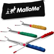 MalloMe Smores Sticks for Fire Pit 45 inch Extra Long - Marshmallow Roasting Sticks Smores Kit -Smore Skewers Hot Dog Fork Campfire Cooking Equipment, Camping Essentials, Outdoor Accessories (4 Pack)