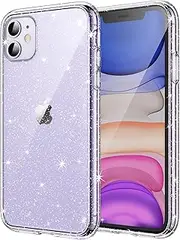 JETech Glitter Case for iPhone 11, 6.1-Inch, Bling Sparkle Shockproof Phone Bumper Cover, Cute Sparkly for Women and Girls (Clear)
