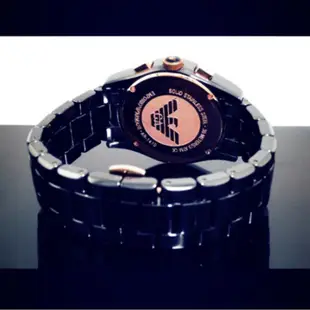 EMPORIO ARMANI 經典陶瓷計時腕錶AR1410(黑)