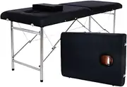 Portable 2-Fold Beauty Bed with Adjustable Backrest and Legrest - Ideal for Salon and Home Use