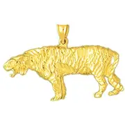 14K Gold Tiger Pendant