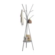 Catzon Metal Coat Rack Free Standing with 9 Hooks for Clothes Hats Scarves-White