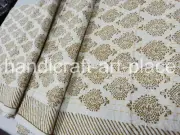 Indian Cotton Kantha Quilt, Boho Throw, Indian Bedspread , Block Print Quilt