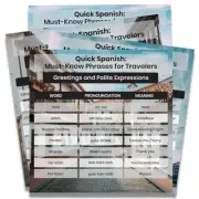 Magnet Me Up Spanish Language Learning Fridge Magnet Decal, 5x5 Inches, 4 Pack