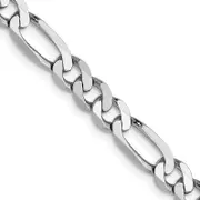 18 Inch 14K White Gold 5mm Flat Figaro Chain
