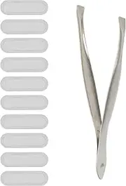 uxcell Phone Dustproof Net Stickers, 10 Pcs Phone Speaker Anti Dust Protector Cover Universal Speaker Mesh Sticker with Tweezer for Mobile (0.63"x0.2"), Silver