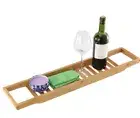 Bamboo Bath Tub Caddy Rack Wooden Bathroom Shelf Storage Organiser Tray Table
