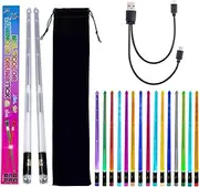 LED Light Up Drum Sticks: 15 Color Glow In The Dark Clear Drumsticks with USB Charging Cable Rechargeable, Personalized Drum Sticks for Adults