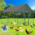 New Hardening Steel Chicken Coop Run Poultry Hen Cage Rabbits Habitat with Shade
