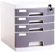 VUCICA Desktop File Cabinet, Multi-Layer Drawer Storage Organization, with Lock/Blank Label，Suitable for Office Supplies (Size : Medium 4-Layers)