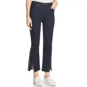 PS Parker Smith Peek A Boo Straight Jeans Size 25 Split Hem Crop 16362 Baltic