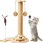 Cat Scratch Post | Funny Cat Teaser Toys,Multifunctional Pet Teaser Toy for Physical Exercise, 4-in-1 Kitten Scratcher Post