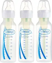 Dr Brown’S Options plus with Level 1 Teat Feeding Bottle 3 Pack, 250 Ml Capacity