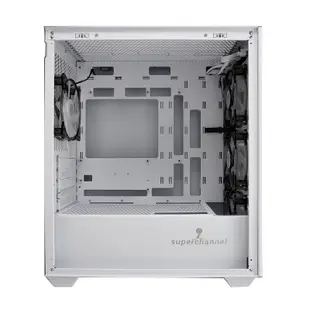 SuperChannel 視博通 SAK251 白色 Type-C ARGB 4風扇 280 背插式 MATX 電腦機殼