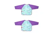 2x Nuby Cover All Waterproof Longsleeve Baby Food Spill Bib 12m+ Assorted
