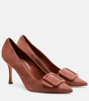 [Manolo Blahnik] Manolo Blahnik Maysale 90 suede pumps AU 10 brown