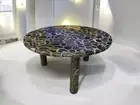 36" Round Black Agate Stone Coffee Table Handmade Kitchen & Living Room Decors