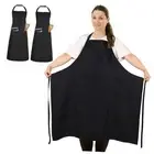 2 Pcs Plus Size Chef Apron, Unisex Professional Apron with 2 Pockets for Black