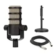 Rode PodMic Dynamic Podcast Microphone with Rode DS1 Desktop Mic Stand, Cable