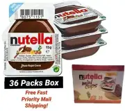 FERRERO NUTELLA MINI CUPS Hazelnut Spread & Skim Milk Cocoa PACK OF 36