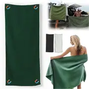 Extra Large Magnetic Beach Towel 190x76cm - Quick-Dry Windproof Sand-Resistant Beach Towel for Poolside Camping & Outdoor Travel Green