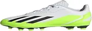 [adidas] X Crazyfast.4 Firm Ground Sneaker, White/Core Black/Lucid Lemon, 10.5 US Unisex Little Kid