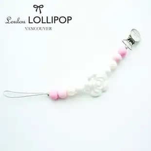 【加拿大Loulou lollipop】山茶花串珠奶嘴鍊-嬰兒粉 #LOU006003