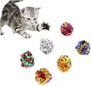 ISMARTEN Crinkle Balls Cat Toys for Indoor Cats, Lightweight Shiny Crinkle Paper Ball for Kitten (Random Color) (2.36 in)