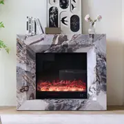Montrose 30" Electric Fireplace Heater Mantel Suite with Marble Veneer – Smartphone Control