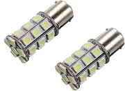 1156 BA15S 27-SMD 5050 Backup Turn Signal Taillight White LED Light Bulbs (Pack of 2)