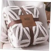Sherpa Fleece Blanket Fuzzy Soft Bed Blanket Dual Sided Throw 51"x63" Grey