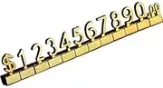 QIQIHOME 10 Sets Counter Stand Label Tag Metal Arabic Number Price Tag Price Display Stand (Gold)