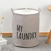 Laundry Hamper collapsible with handles & cover, laundry basket, storage basket (Grey)